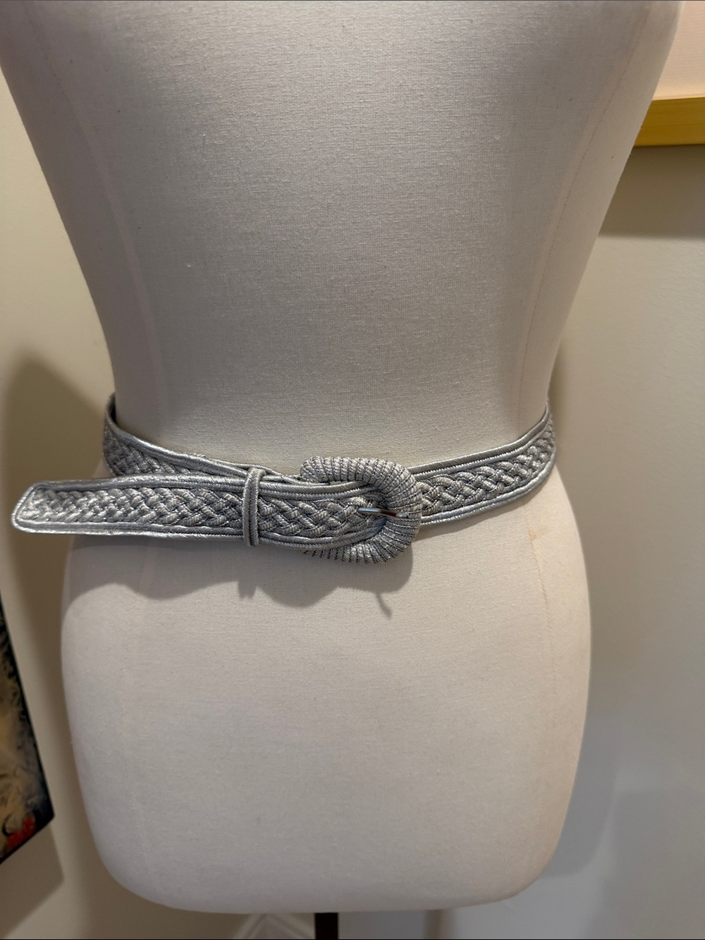 Vintage 80’s Collezione New York Silver Metallic Woven Belt